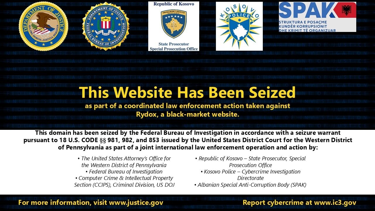 Rydox Cybercrime Marketplace Shut Down and Three Administrators Arrested