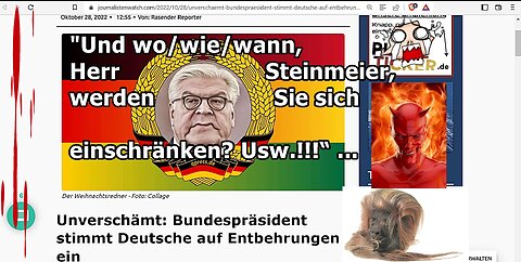 "Und wo/wie/wann, Herr Steinmeier, werden Sie sich einschränken? Usw.!!!“ ...