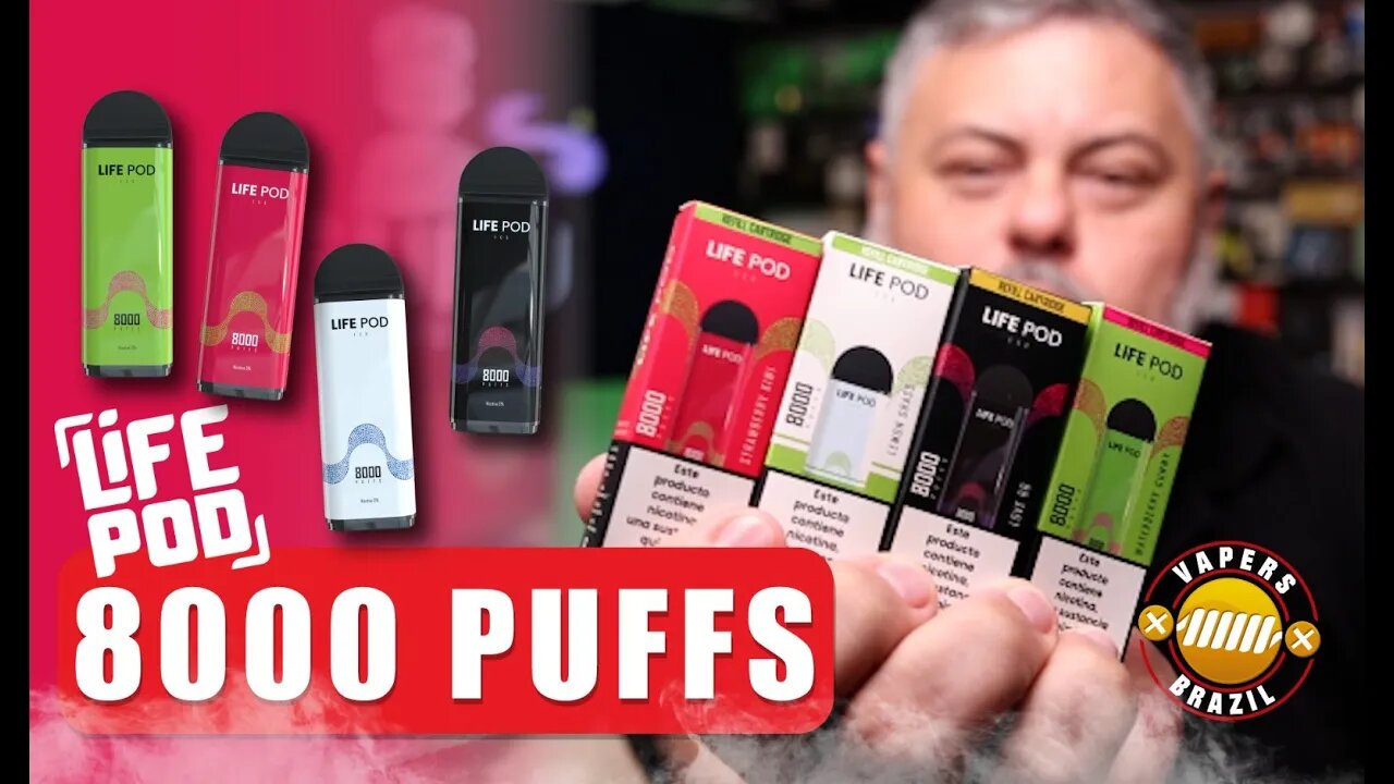 LifePod 8000 Puffs e também Novos Sabores