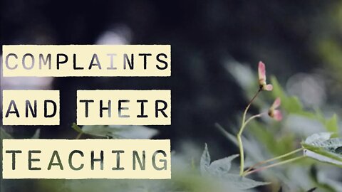Complaints and their teaching | amihai.substack.com| Amihai Loven