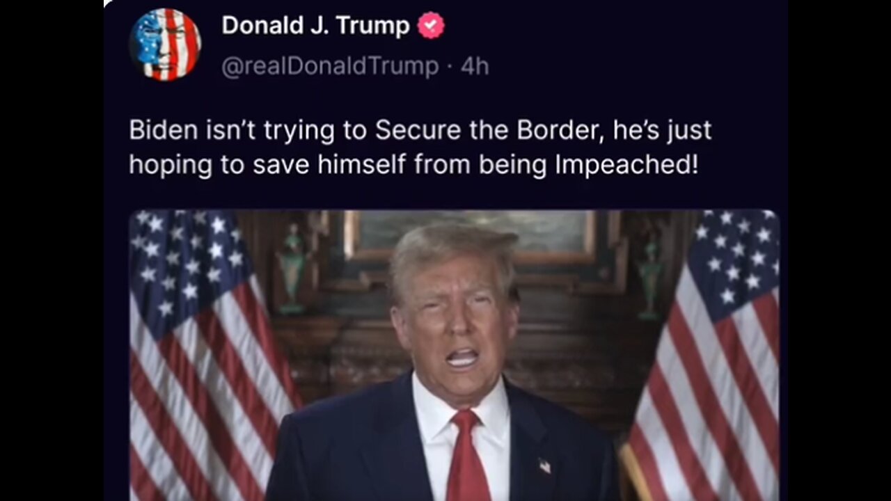 "Biden isn't trying to Secure t Border he’s just hoping to save himself from being Impeached!"