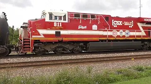 CSX 911 in NS and CSX Train Meet from Berea, Ohio August 1, 2023