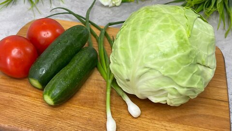 Delicious and quick salad of young cabbage. Sharing a recipe