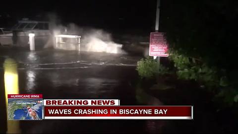 Winds and raining hitting Biscayne Bay