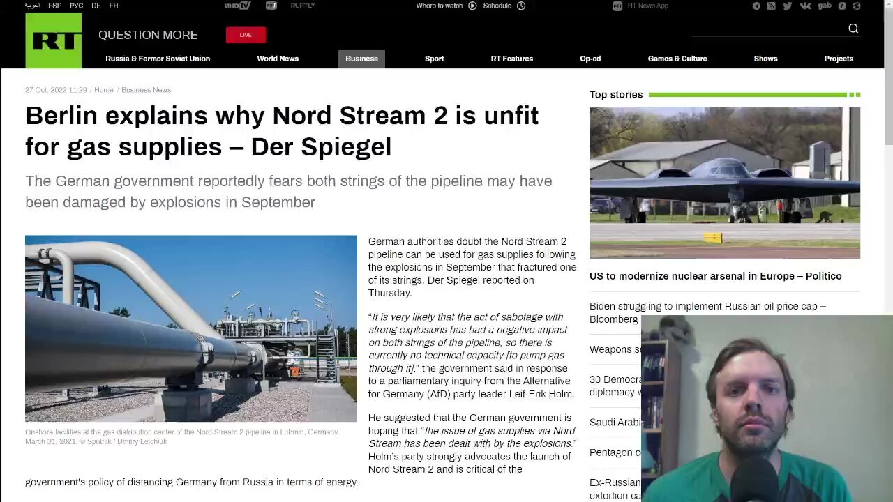 Berlin uses Nord Stream sabotage as excuse to claim that Nord Stream 2 is unusable