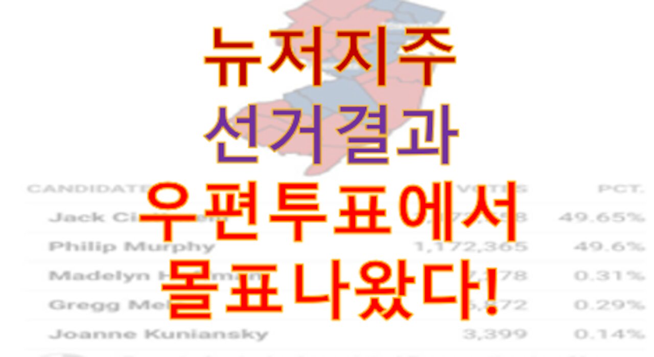 뉴저지에 '신데렐라'가 사나.. '12시가 지나니' 그냥 지던걸 민주당이 뒤집네...