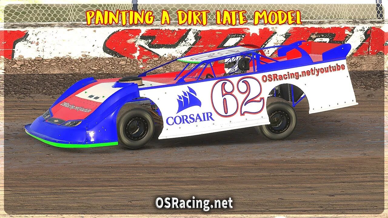 Painting a Dirt Late Model - iRacing Paint #iracing #dirtlatemodel