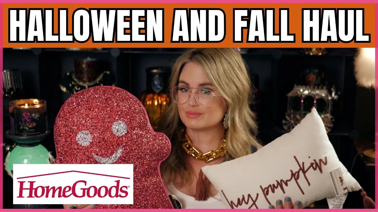 HOMEGOODS & TARGET HALLOWEEN & FALL HAUL | Sparkly Pink Ghosty Pillow & More | #homegoods