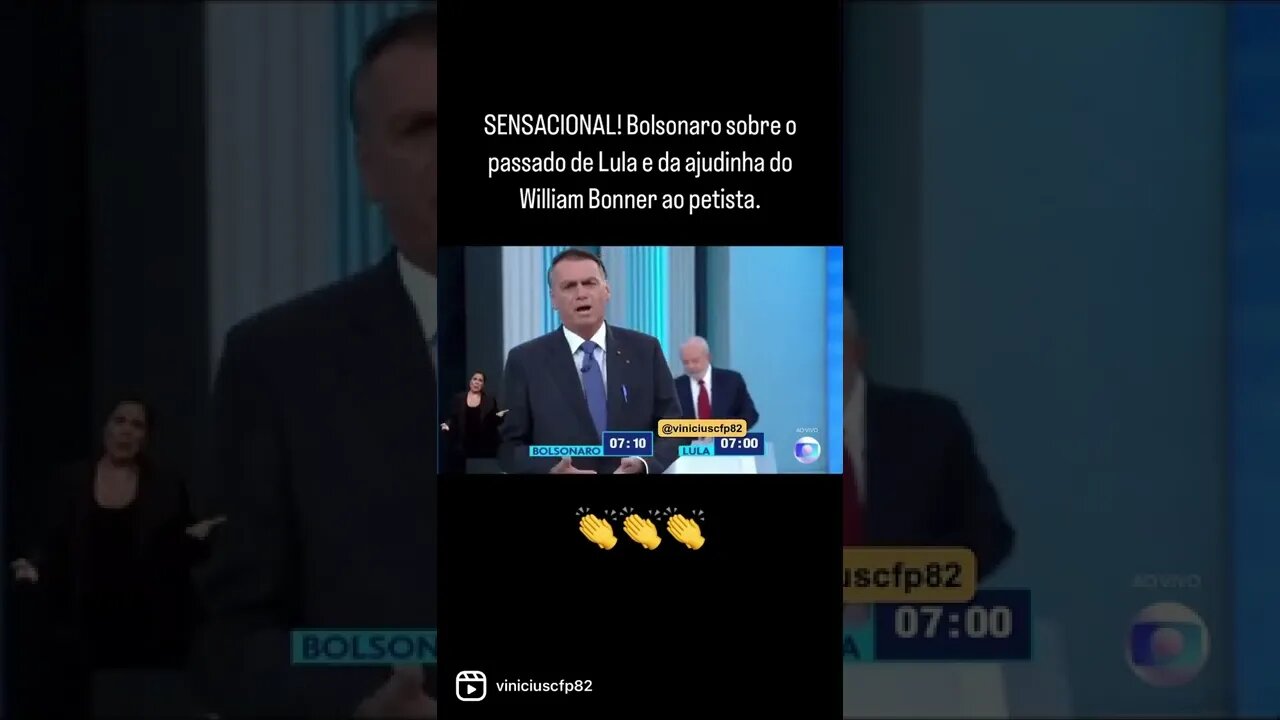 Bolsonaro sobre o passado de Lula