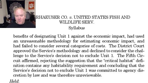 Can Kermit catch a break? Habitat and the endangered species act fight in Weyerhaeuser v. US