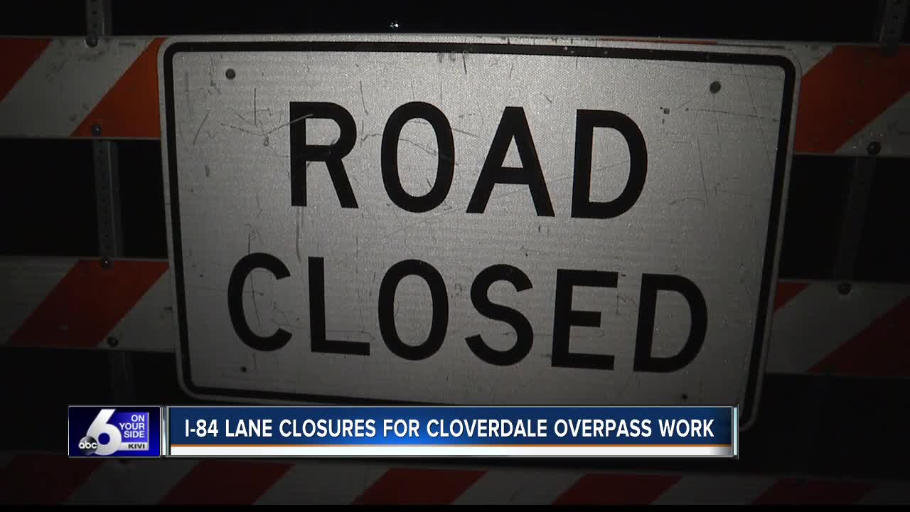 TRAFFIC ALERT: I-84 overnight lane closures for Cloverdale overpass construction