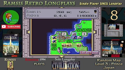 Sid Meier's Civilization | 1994 | SNES | Prince | Random | Japan - Episode #8 | Longplay