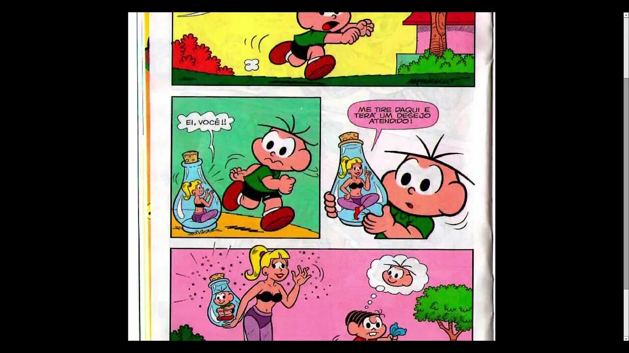 Cebolinha E A Garrafa [Pause o Vídeo Caso Não Consiga Ler]