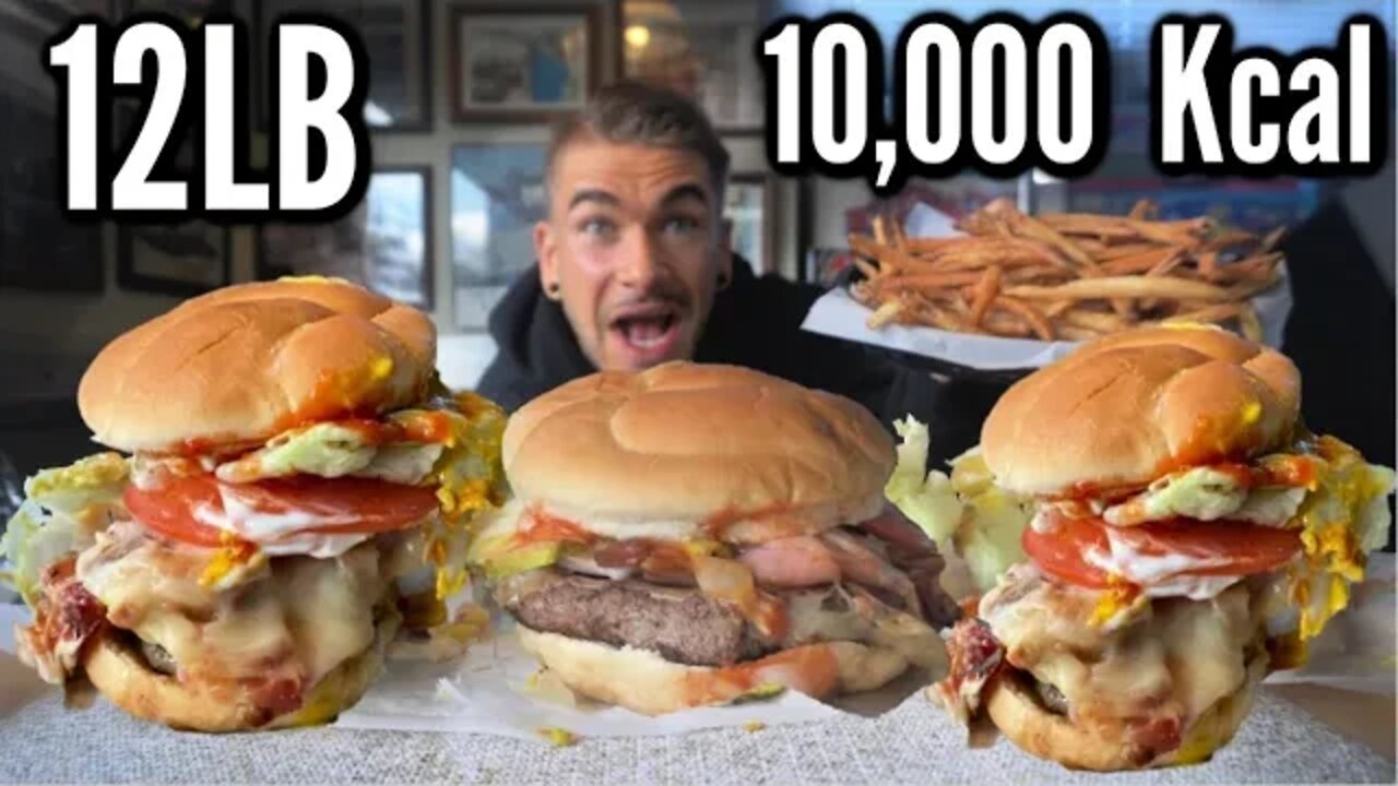 INSANE 12LB CHEESEBURGER CHALLENGE (Challenge Doubled) | American Food Challenge | Man Vs Food