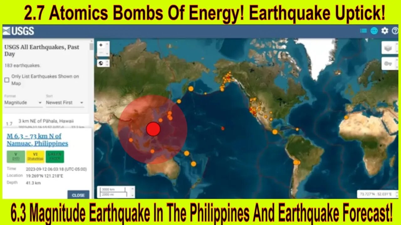 6.3 Magnitude Earthquake In The Philippines And Earthquake Forecast!