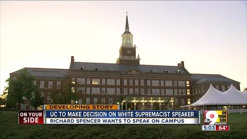 University of Cincinnati to make decision on white supremacist speaker Richard Spencer