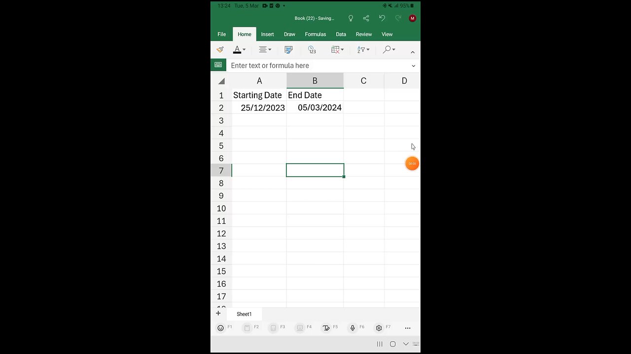 Date in Excel