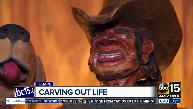 Valley man picks up wood carving to stay sober