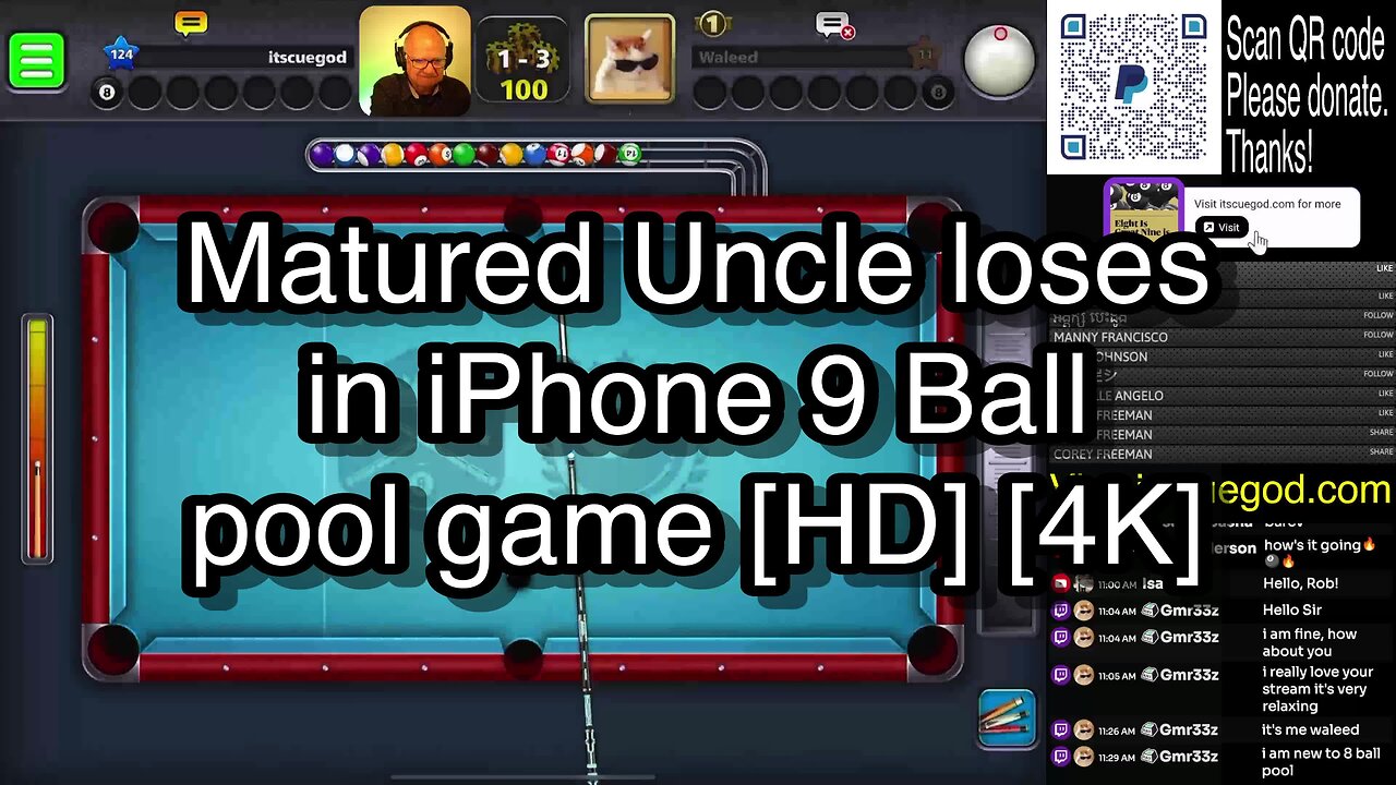 Matured Uncle loses in iPhone 9 Ball pool game [HD] [4K] 🎱🎱🎱 8 Ball Pool 🎱🎱🎱