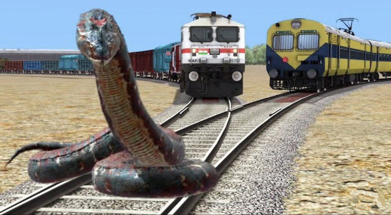 Furious Boa constrictor versus TRAIN | Stops The Train | BeamNG.Drive | Snake