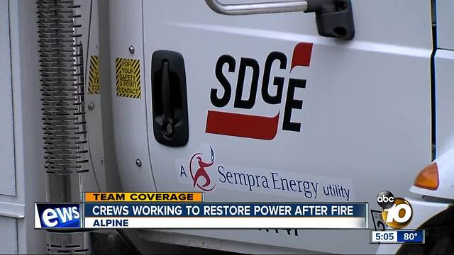 Crews working to restore power after fire