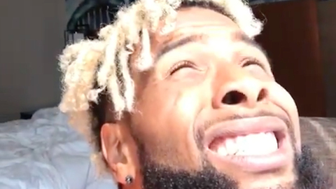 Odell Beckham Jr Stares at the Solar Eclipse without Special Glasses