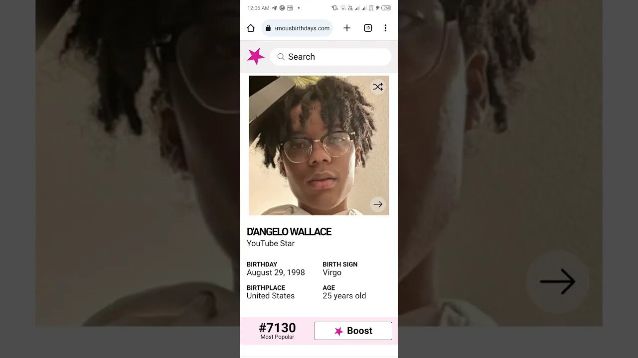 HAPPY 25 BIRTHDAY D'ANGELO WALLACE YouTube Star