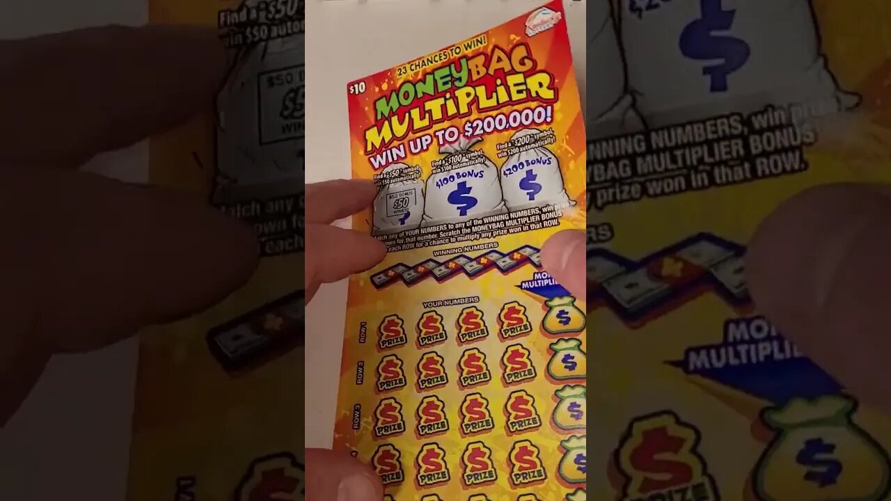 Winning Money Bag Lottery Ticket Bonus!