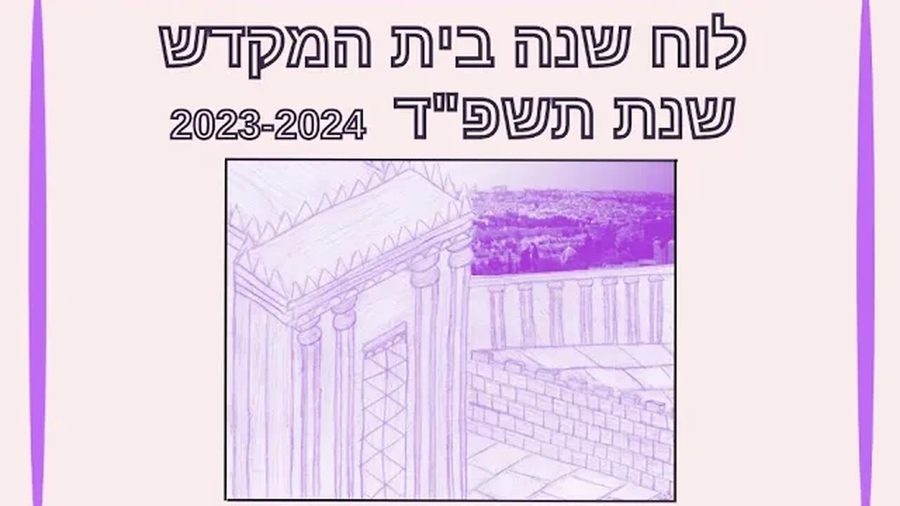 2023 2024 - Third Temple Sacrifice Calendar - TIMELY to say the least!!