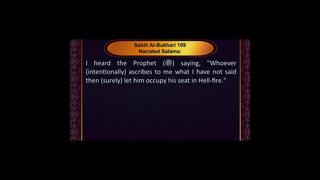 English Sahih Bukhari # 109 - Book 3 (Book of Knowledge) - Hadith 51 "Lie against Prophet #shorts