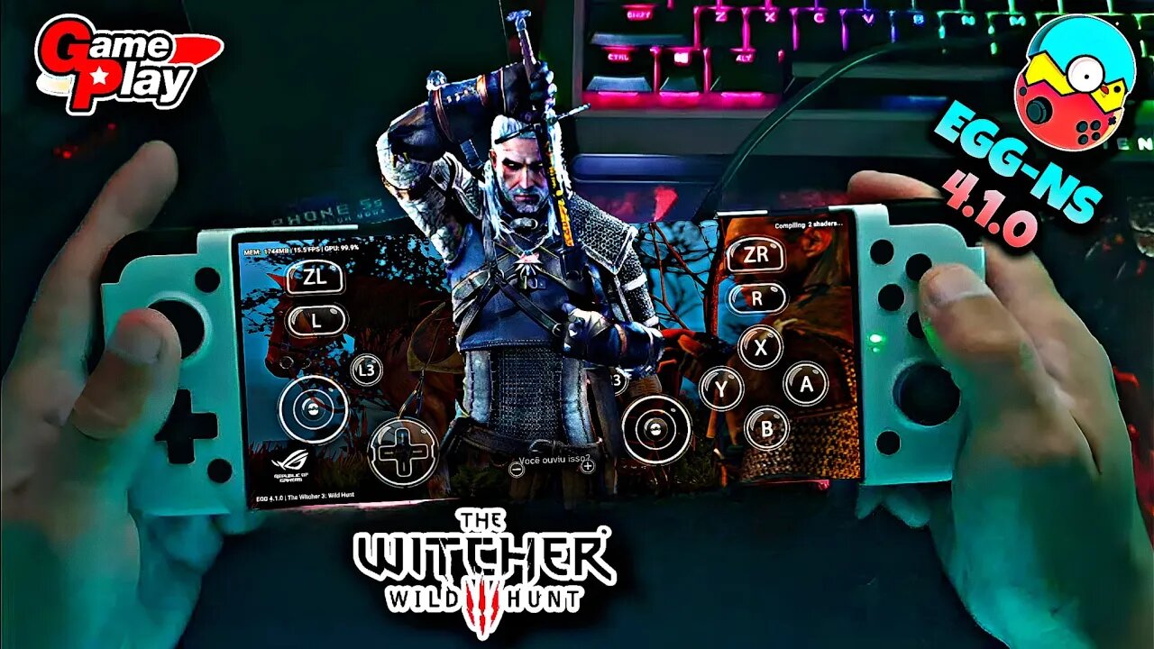 THE WITCHER 3: Game play teste no Egg NS 4.1.0 emulator Switch Android/ já está rodando bem.