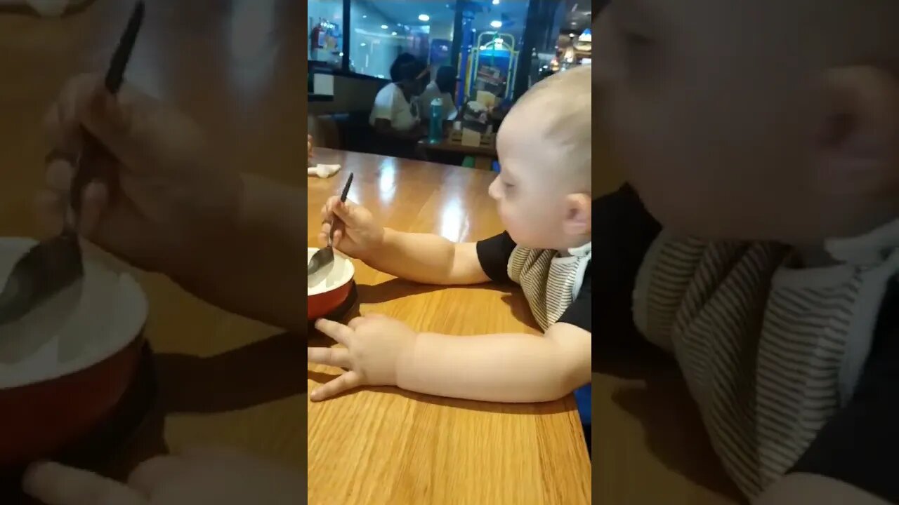 🥰 Cute Baby Eating Ice Cream