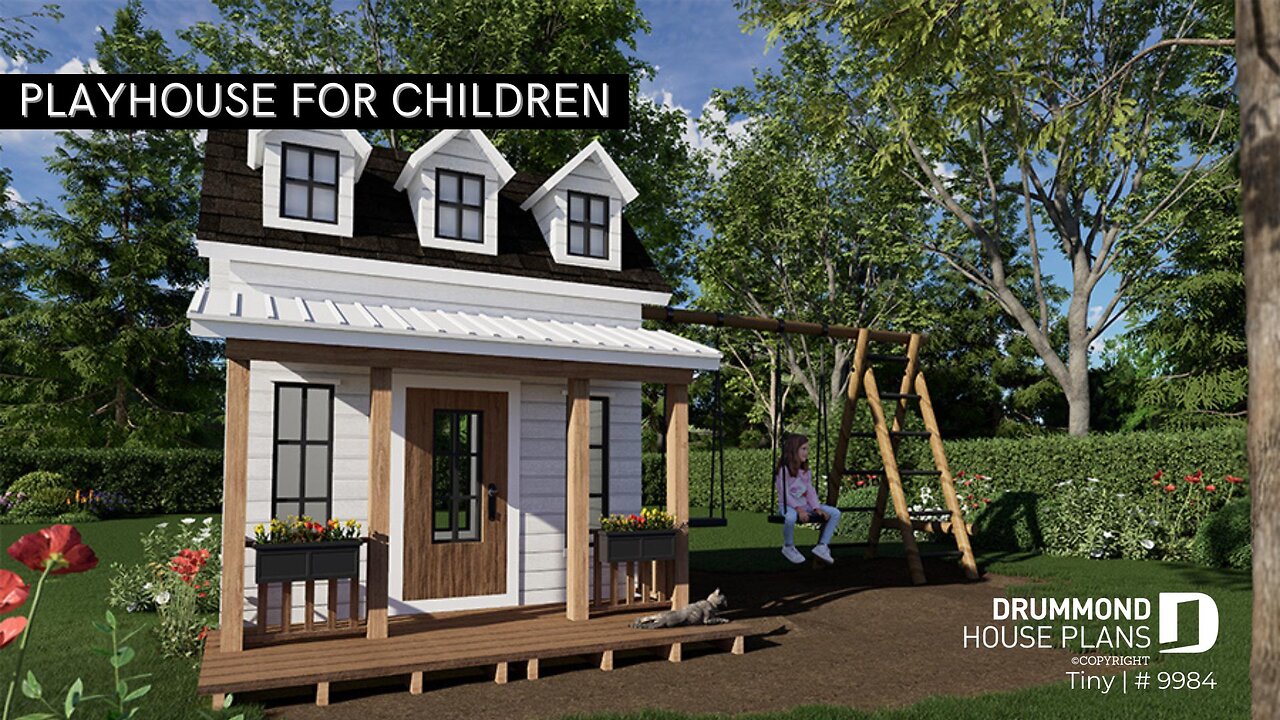 Country playhouse for children to build yourself by Drummond House Plans (plan #9984)