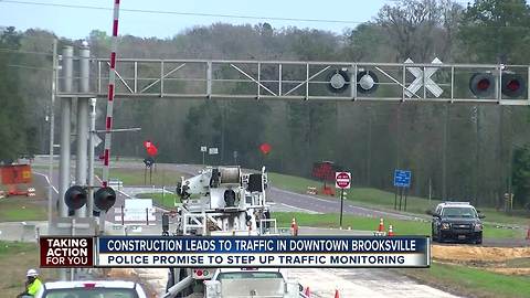 Construction leads to traffic in downtown Brooksville