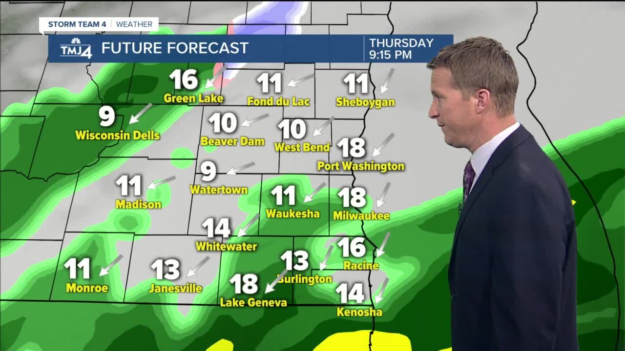 Thursday is mostly cloudy with evening rain and possible snow