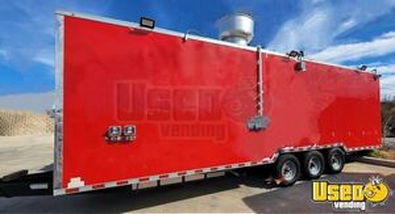 2022 8.5' x 28' Rock Solid Cargo Trailer Mobile Kitchen | Food Trailer w/ 2 Henny Pennys for Sale