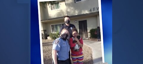 North Las Vegas police unite 11 year-old-girl with cat