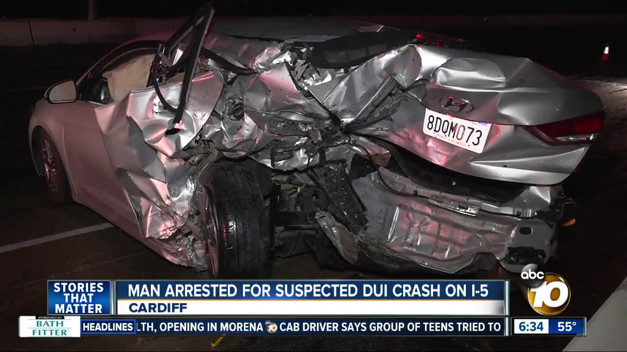 Driver arrested in suspected DUI crash