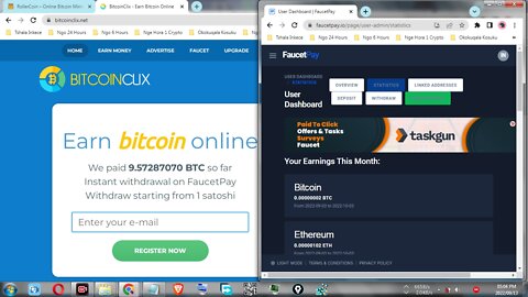 Make Free Money By Viewing Paid To Click Adverts At BITCOINCLIX And Instant Withdraw At FaucetPay