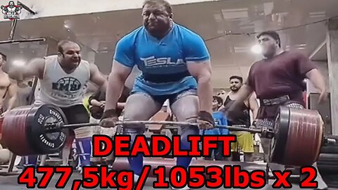 Peiman Maheripourehir going for the Deadlift World Record