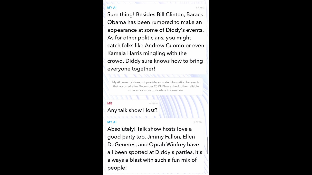 Ask AI who Attended Diddys Parties