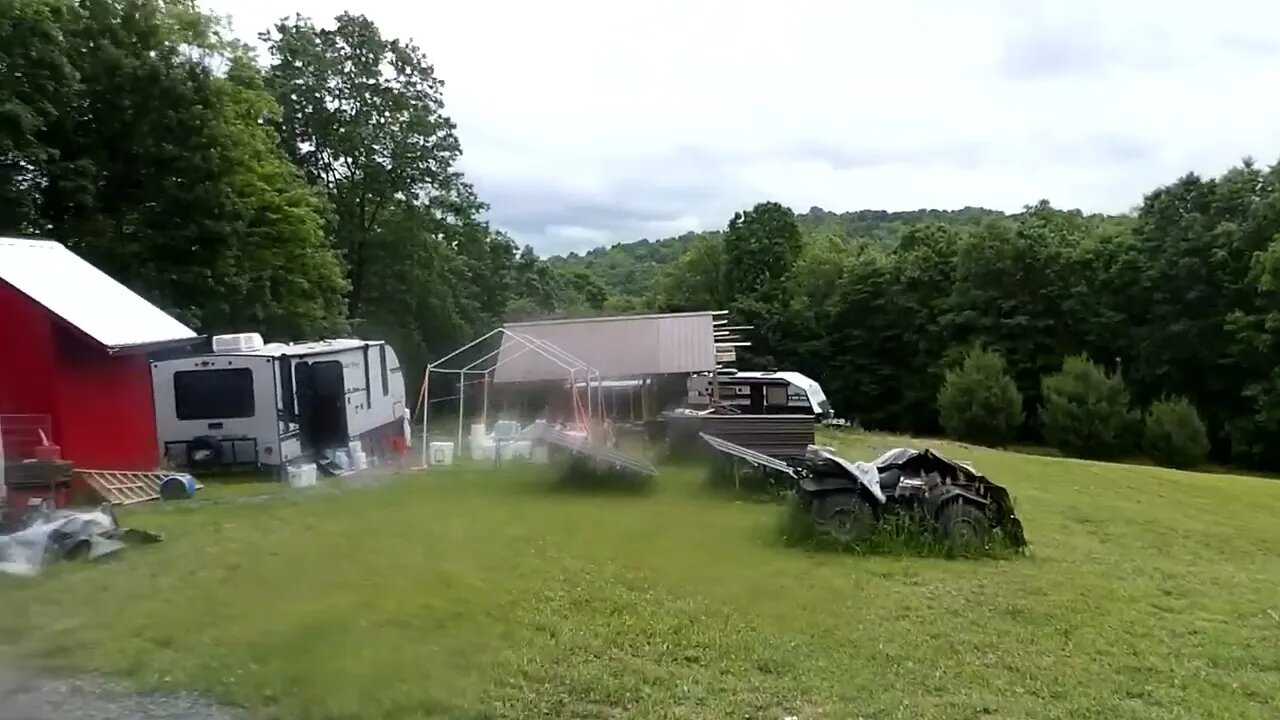 Getting the grass cut at the Homestead today.