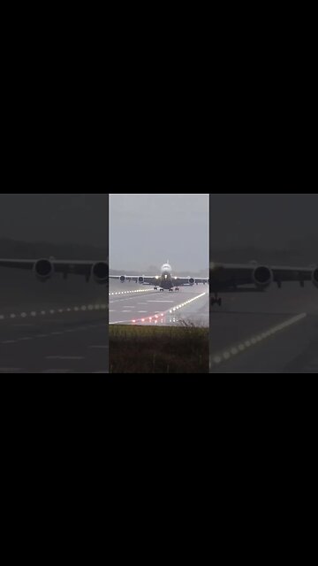 💨Crosswind pushes A380 on takeoff
