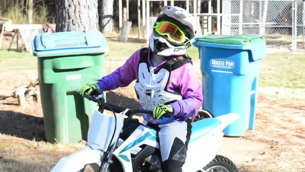 Anna Riding her Dirt Bike