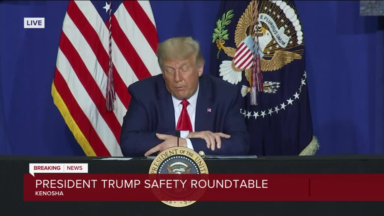 President Donald Trump announces funding for law enforcement, small businesses in Kenosha