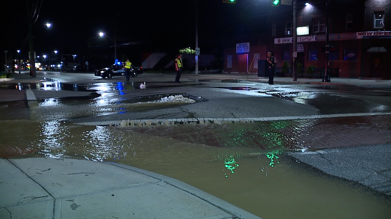 Water main break closes West 140th Street and Lorain Avenue