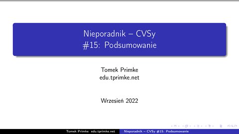 Nieporadnik - CVSy #15 Podsumowanie