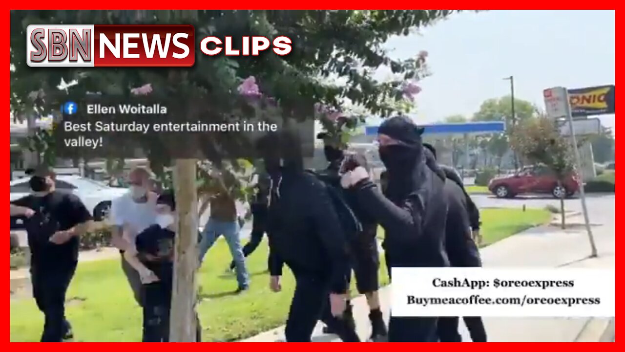 ANTIFA Saved by Police After They Were Beaten Back in CA - 3281