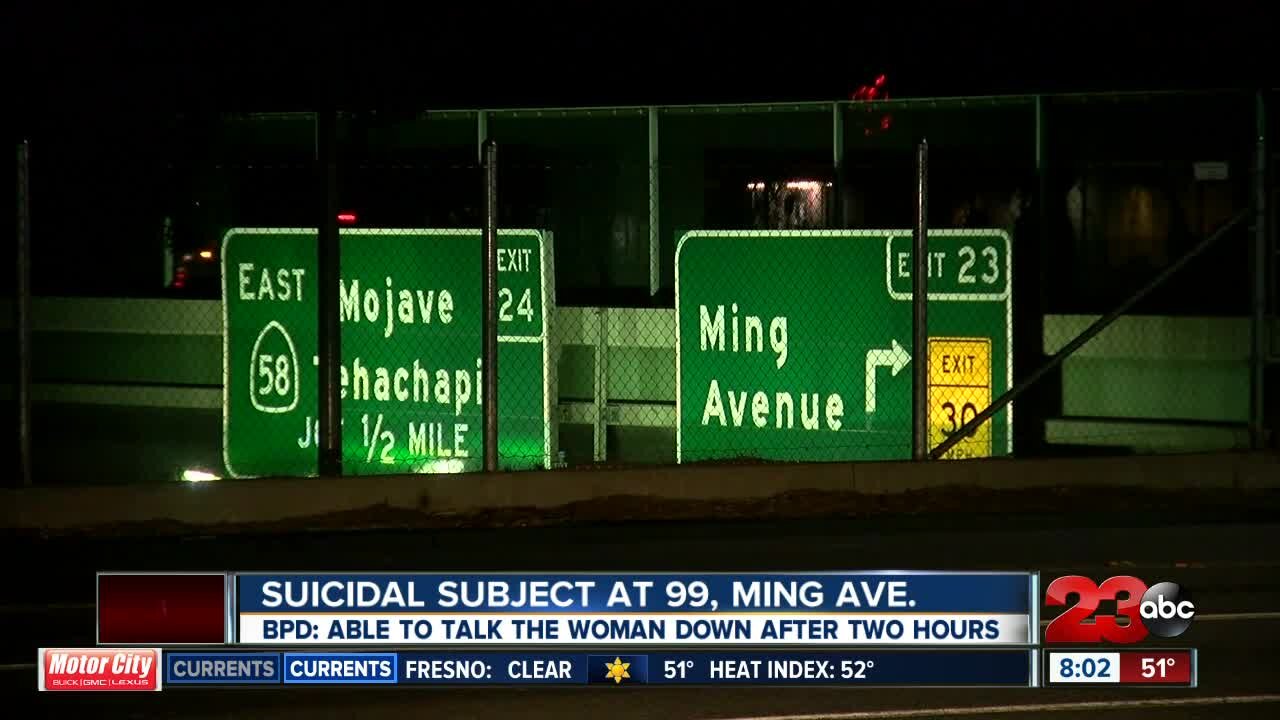 BPD talks down suicidal subject on 99 freeway