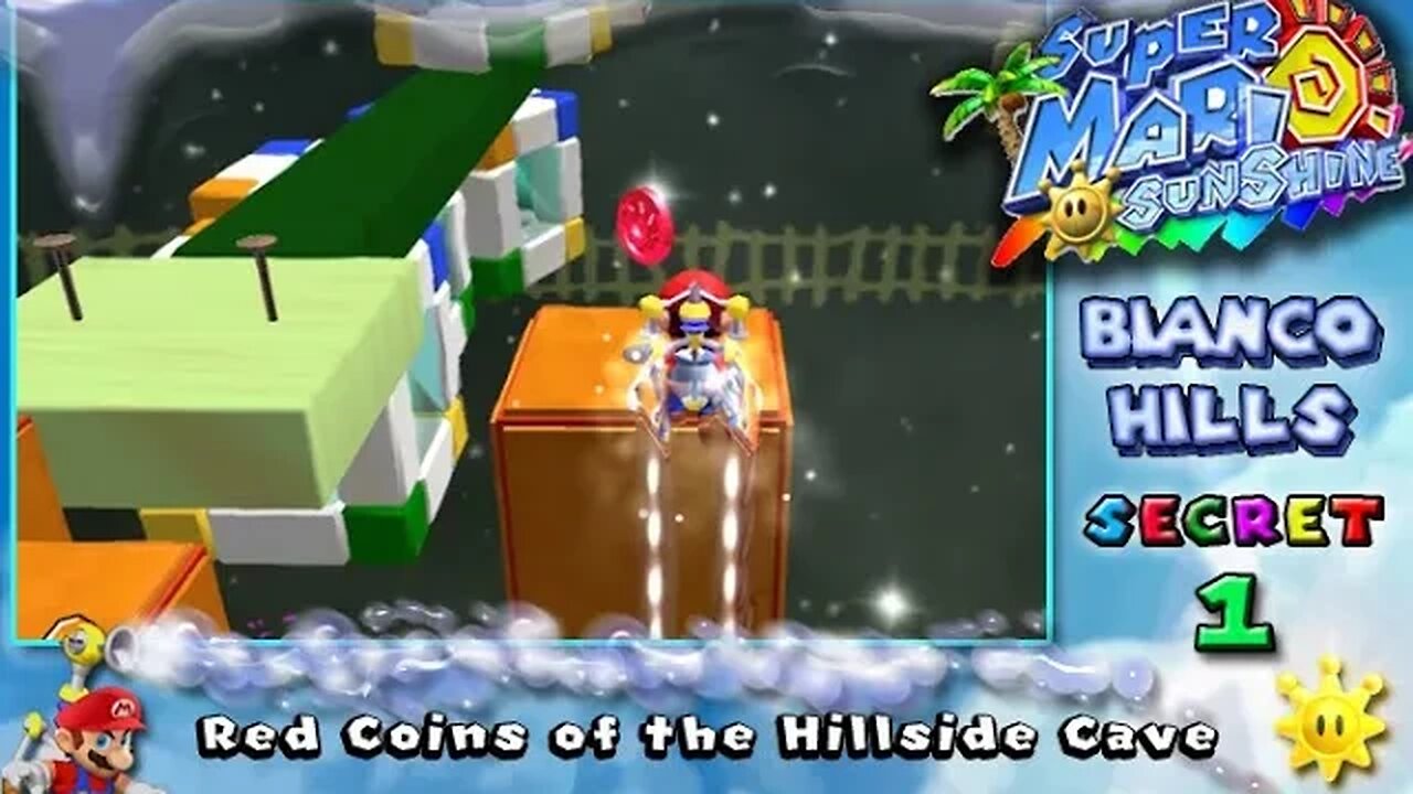 Super Mario Sunshine: Bianco Hills [Secret #1] - Red Coins of the Hillside Cave (commentary) Switch